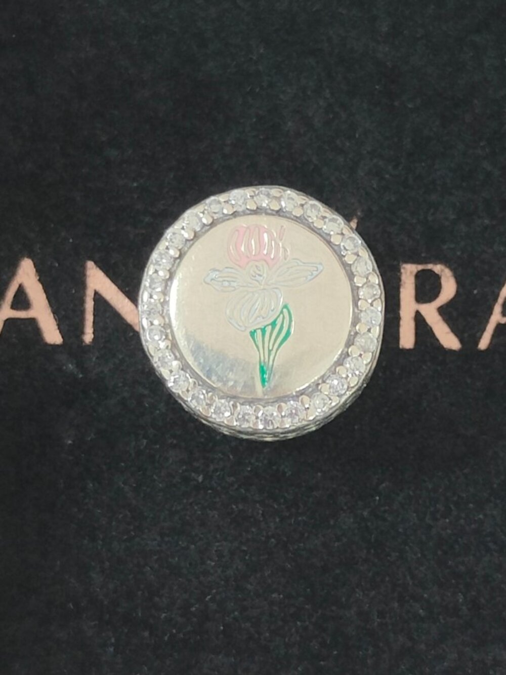 Pandora Minnesota Exclusive Showy Ladies Slipper State Flower Charm Bead S925